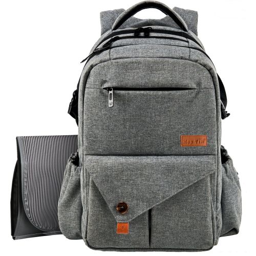  [아마존 핫딜] [아마존핫딜]Hap Tim HapTim Multi-Function Large Baby Diaper Bag Backpack W/Stroller Straps-Insulated Pockets-Changing Pad, Stylish & Durable with Anti-Water Material(Gray-5284)