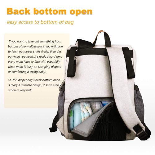  [아마존베스트]Hap Tim Diaper Bag Backpack Muilti-Function Waterproof Large Capacity Travel Diaper Backpack for...