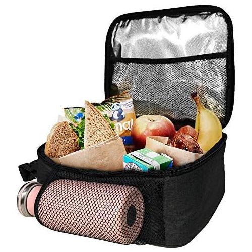  [아마존베스트]Hap Tim Insulated Lunch Bag for Men Women,Reusable Lunch Box for Boys,Spacious Lunchbox Adult (18654-BL)