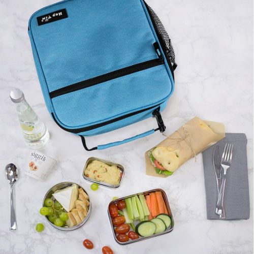  [아마존베스트]Hap Tim Insulated Lunch Bag for Men Women,Reusable Lunch Box for Boys,Spacious Lunchbox Adult (18654-BL)