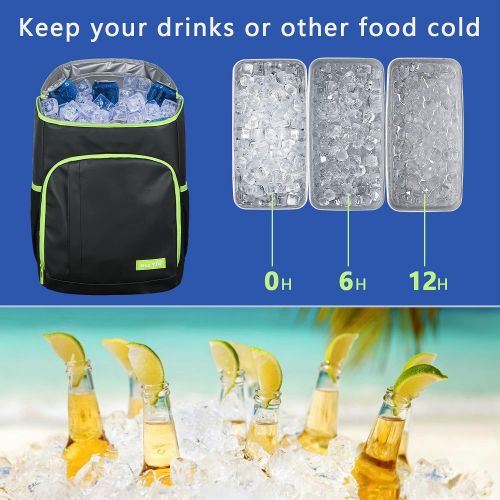  Hap Tim 30 Cans Leakproof Insulated Backpack Cooler Lightweight Soft Cooler Bag Backpack for Picnic,Camping,Hiking,Beach,Fishing,Day Trip or Lunch for Men Women(1002-BK)