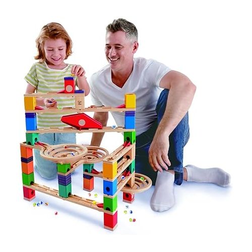  Hape Quadrilla Wooden Marble Run Construction - Vertigo - Quality Time Playing Together Safe and Smart Play for Smart Families,Multicolor
