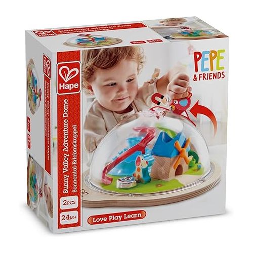  Hape Sunny Valley Adventure Dome | 3D Toy with Magnetic Maze, Kids Play Dome Featuring Characters and Accessories L: 13.2, W: 11.7, H: 6 inch