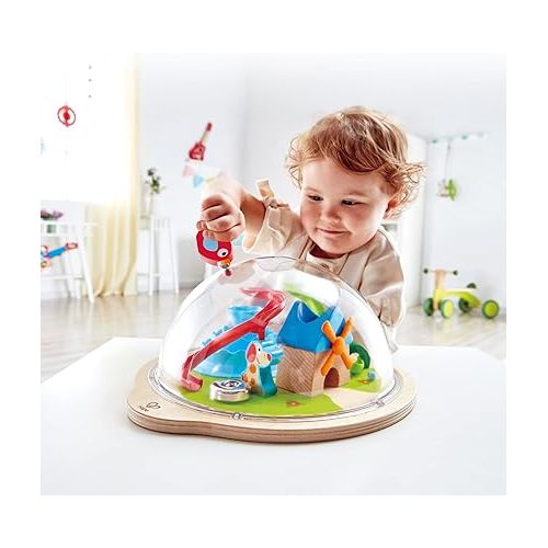  Hape Sunny Valley Adventure Dome | 3D Toy with Magnetic Maze, Kids Play Dome Featuring Characters and Accessories L: 13.2, W: 11.7, H: 6 inch