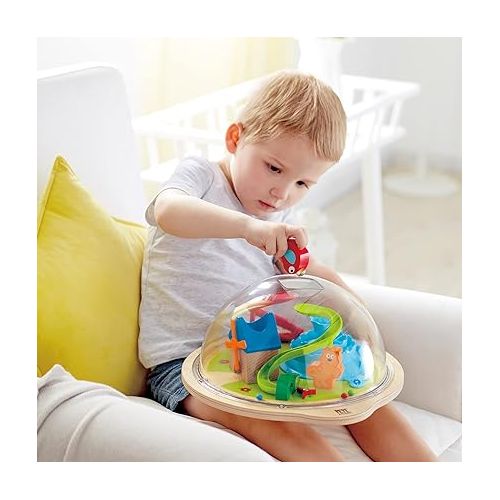  Hape Sunny Valley Adventure Dome | 3D Toy with Magnetic Maze, Kids Play Dome Featuring Characters and Accessories L: 13.2, W: 11.7, H: 6 inch