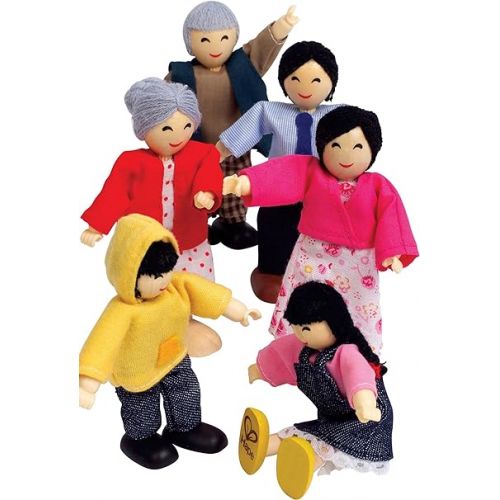  Hape Asian Wooden Doll House Family Set