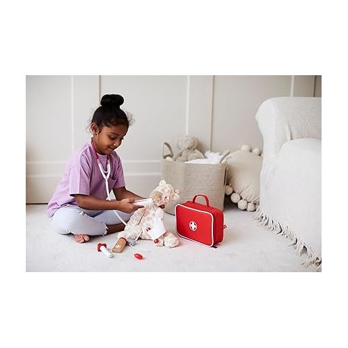  Award Winning Hape Doctor on Call Wooden Toddler Role Play and Accessory Set Red, L: 7.5, W: 3.1, H: 6.3 inch