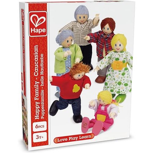  Happy Family Dollhouse Set by Hape Award Winning Doll Family Set, Unique Accessory for Kid’s Wooden Dolls House| Multicolor