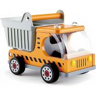 Hape Dump Truck Kid's Wooden Construction Toys Vehicle Multicoloured, L: 10.2, W: 5.7, H: 6.6 inch