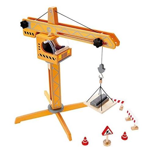  Award Winning Hape Playscapes Crane Lift Playset Yellow, L: 17.8, W: 16.5, H: 21.2 inch,unisex-children