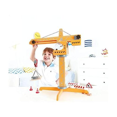  Award Winning Hape Playscapes Crane Lift Playset Yellow, L: 17.8, W: 16.5, H: 21.2 inch,unisex-children