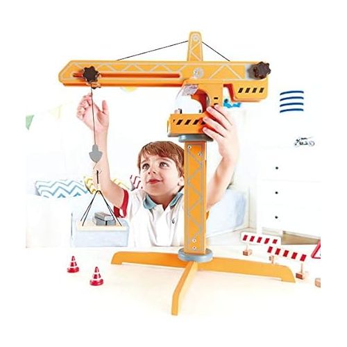  Award Winning Hape Playscapes Crane Lift Playset Yellow, L: 17.8, W: 16.5, H: 21.2 inch,unisex-children