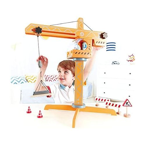  Award Winning Hape Playscapes Crane Lift Playset Yellow, L: 17.8, W: 16.5, H: 21.2 inch,unisex-children