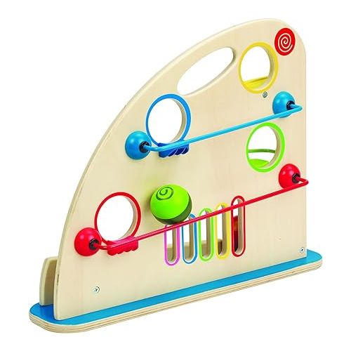  Award Winning Hape Totally Amazing Roller Derby Wooden Marble Racing Toddler Toy Multicolor, L: 16.5, W: 3.9, H: 13 inch
