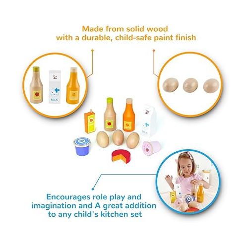  Hape Healthy Basics Kid's Wooden Play Kitchen Accessories Food Set