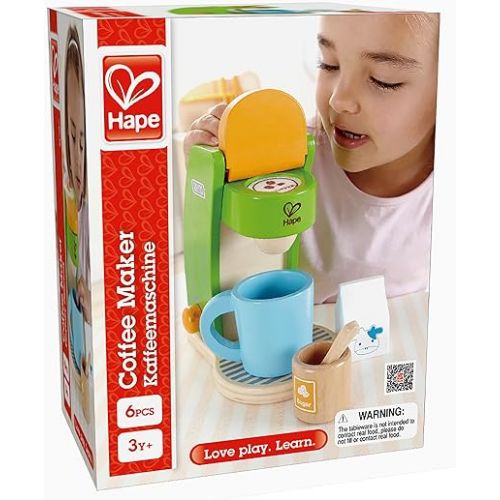  Hape Kid's Coffee Maker Wooden Play Kitchen Set with Accessories