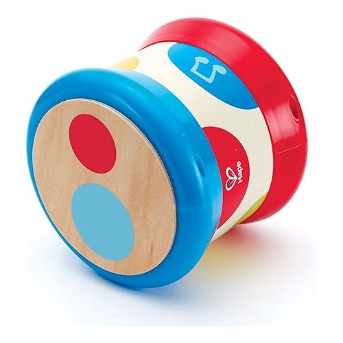  Hape Baby Drum | Colorful Rolling Drum Musical Instrument Toy For Toddlers, Rhythm & Sound Learning, Battery Powered (E0333), L: 5.9, W: 5.9, H: 5 inch