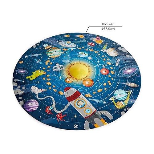  Hape Solar System Puzzle | Round Solar System Puzzle Toy for Kids, Exploratory Skills, Solid Wood Pieces and A Glowing LED Sun L: 22.6, W: -, H: 22.6 inch For 5+ Years