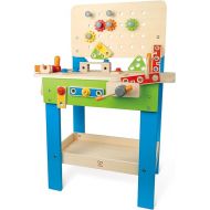 Master Workbench by Hape | Award Winning Kid's Wooden Tool Bench Toy Pretend Play Creative Building Set, Height Adjustable 35Piece Workshop for Toddlers