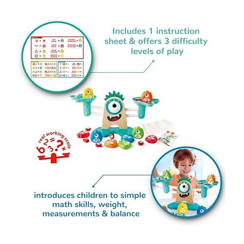  Hape Math Monster Scale Toy| 22 PCs CUTE Counting Math Toy| STEM Educational Learning Counting Math Games for Preschool