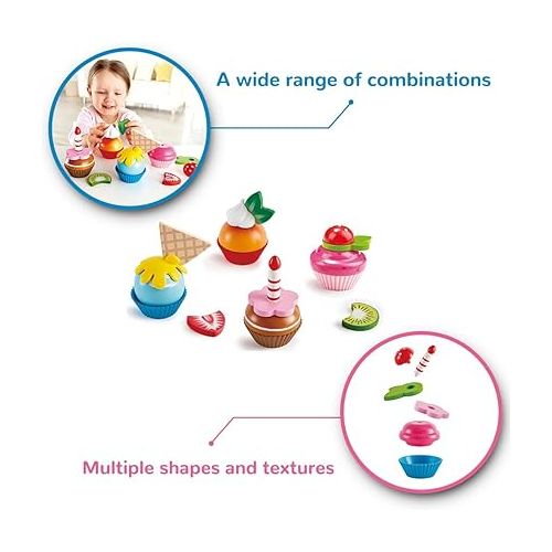  Hape Cupcakes | Colorful Wooden Cupcakes, Children’S Pretend Play Food Kitchen Toy