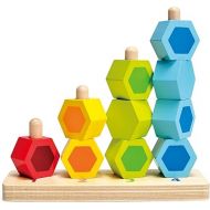 Hape Counting Stacker Toddler Wooden Stacking Block Set