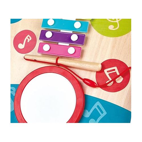  Hape Wooden Push and Pull Music Learning Walker| Multiple Activities Center for Toddlers Ages 10 Months and Up