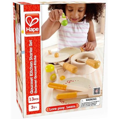  Hape Gourmet Play Kitchen Starter Accessories Wooden Play Set , White