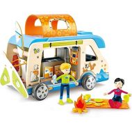 Hape Adventure Van, Pretend Play with Action Figures ,L: 12.2, W: 6.7, H: 5.7 inch