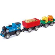 Hape Battery Powered Engine Set | Colorful Wooden Train Set, Battery Operated Locomotive With Working Lamp Multi-color, L: 11.4, W: 1.4, H: 2 inch