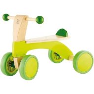 Hape Scoot Around Ride On Wood Bike | Award Winning Four Wheeled Wooden Push Balance Bike Toy for Toddlers with Rubberized Wheels, Bright Green