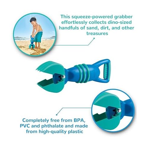  Hape Sand & Beach Toy Grabber Toys, Blue, L: 4.7, W: 3.5, H: 12.1 inch