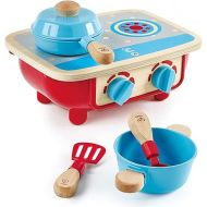 Hape Toddler Kitchen Set | Wooden 6 Piece Cooking Set, Pretend Kitchen Playset with Toy Stove, Frying Pan, Spoon, Spatula