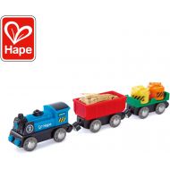 Hape Battery Powered Engine Set | Colorful Wooden Train Set, Battery Operated Locomotive With Working Lamp