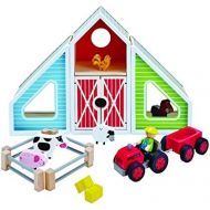Hape Classic Colorful Barn Wooden Play Set