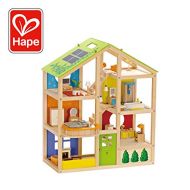 All Seasons Kids Wooden Dollhouse by Hape | Award Winning 3 Story Dolls House Toy with Furniture, Accessories, Movable Stairs and Reversible Season Theme