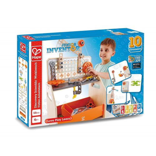  Hape Discovery Scientific Workbench | Kids Construction Toy, Children’s Workshop with Over 10 Possible Creations, Toys for Kids 4+