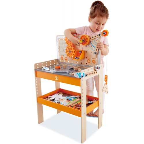  Hape Deluxe Scientific Workbench | Wooden Inventor’s Experiment Building Set, 79 Piece Workshop for Kids