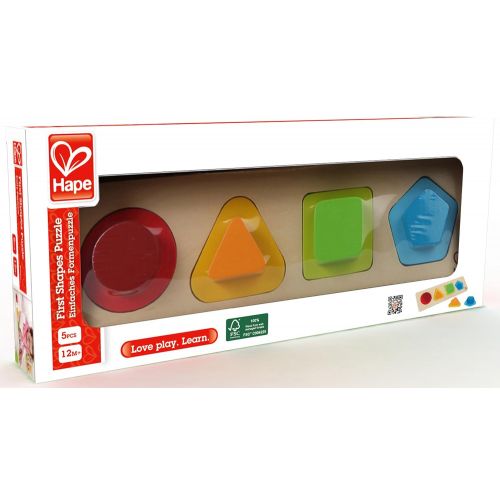  Hape First Shapes Toddler Wooden Learning Puzzle