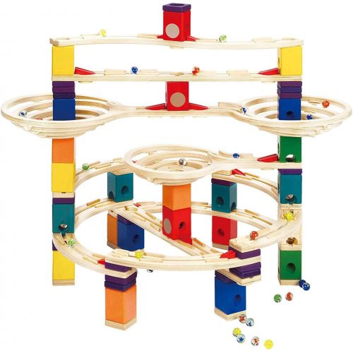  Hape Quadrilla Wooden Marble Run Construction - The Challenger - Quality Time Playing Together Wooden Safe Play - Smart Play for Smart Families