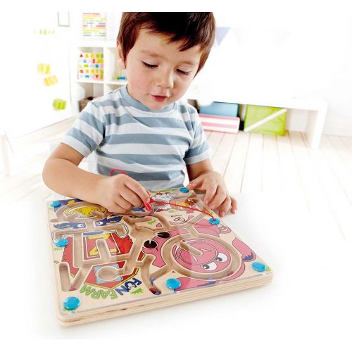  Hape Fun Farm Magnetic Wooden Toddler Maze Puzzle