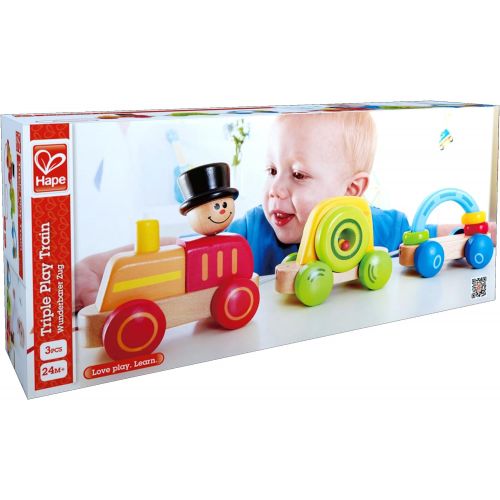  Hape Wooden Railway Triple Play Wooden Train Set