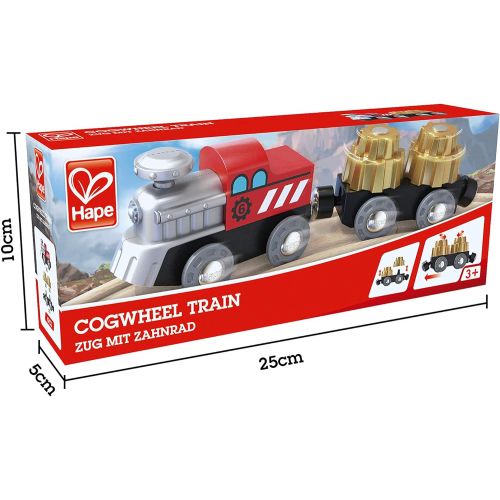  Hape Cogwheel Train| Wooden Railway Cogwheel Engine Toy Train for Kids