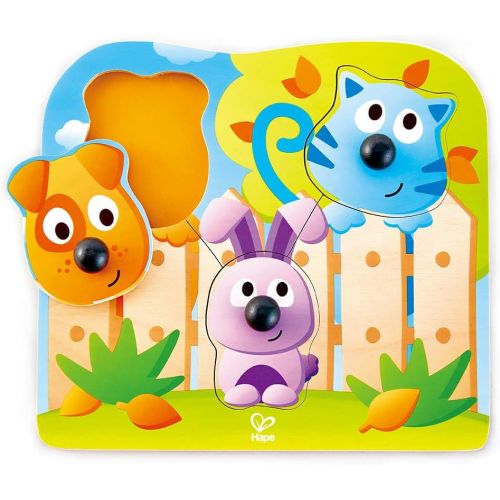  Hape Big Nose Pet Puzzle | Animal Wooden Peg Jigsaw Puzzle Game, Learning Toy for Toddlers