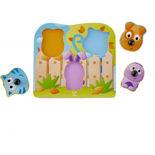  Hape Big Nose Pet Puzzle | Animal Wooden Peg Jigsaw Puzzle Game, Learning Toy for Toddlers