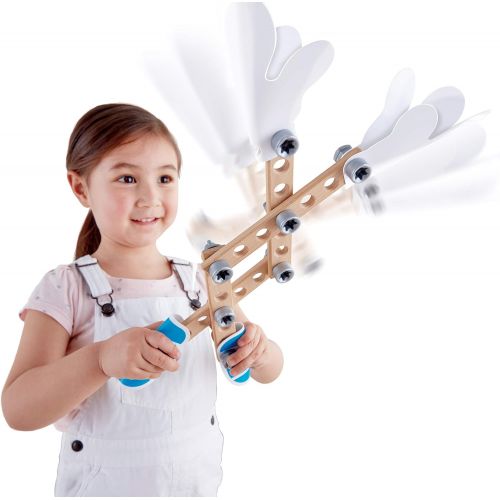  Hape Three Experiment Kit | Junior Inventor Kids Physics Mechanical Crane, Grabber & Climbing Frog Play Set for Children Aged Four & Up