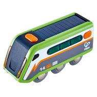 Hape Solar Powered Train | Multi-Colored Train Engine Toy, Railway Track Accessory, Solar Panel Powers Lights, Includes Electricity Level Indicator, Sustainable Play for Kids