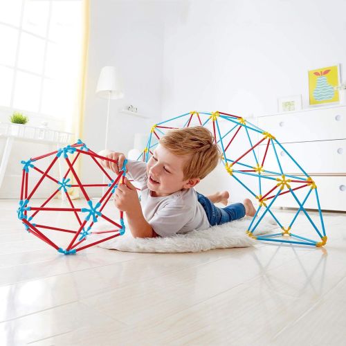  Hape Flexistix STEM Building Geodesic Structures, Featuring 177 Multi-Colored Bamboo Pieces