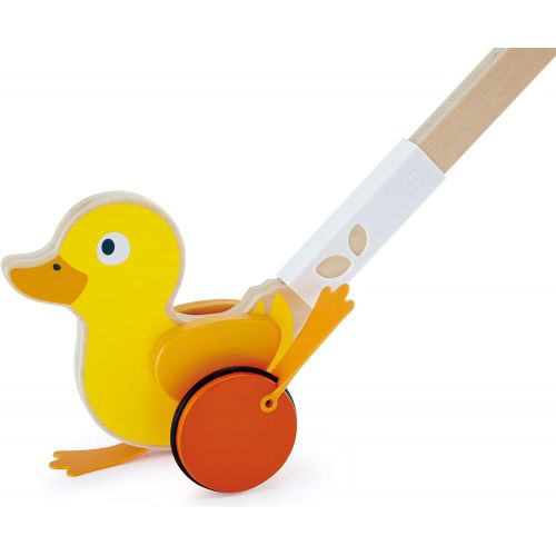  Hape Ducky Push Pal| Wooden Push-Along Ducky, Baby Walker Push Toy