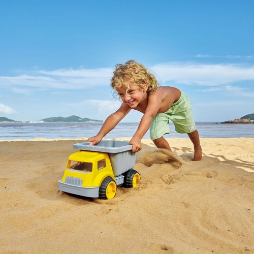  Hape Load & Tote Dump Truck Indoor/Outdoor Beach Sand Toy Toys, Yellow
